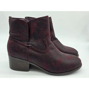 True Craft Women's Boots Size 8.5 M Red Burgundy TC Java Bootie Shoes